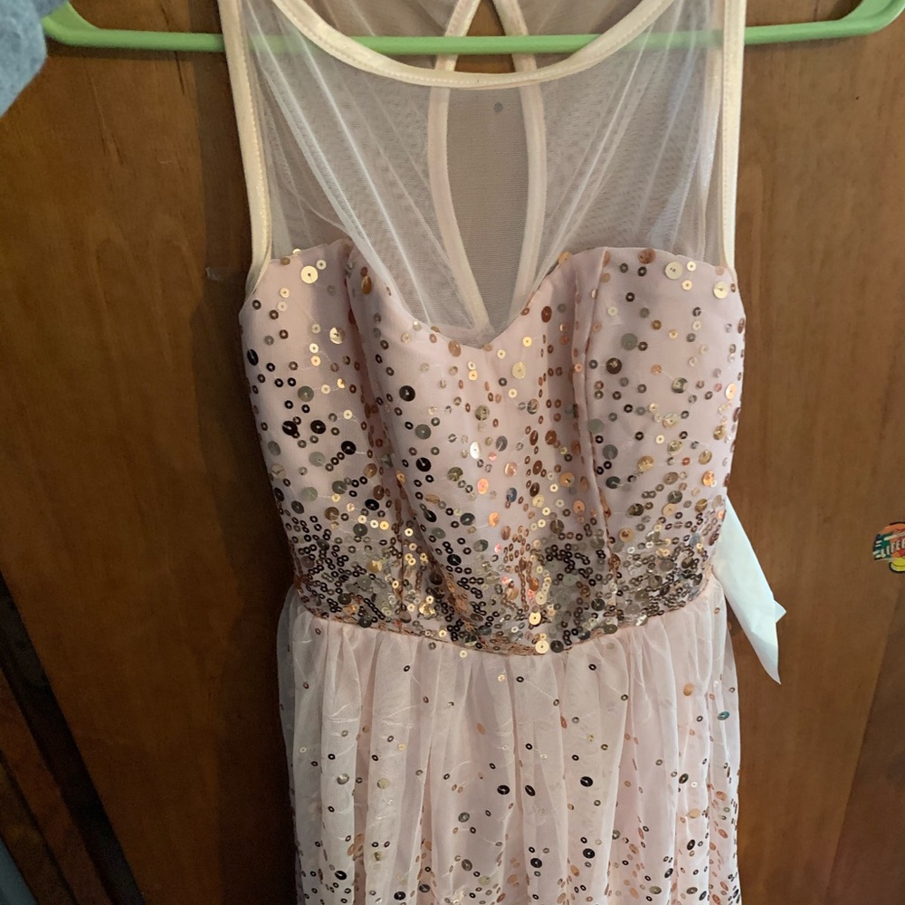 Sparkly Illusion pink Sequin Dress
